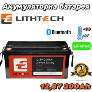 Акумуляторна батарея LITHTECH TE12200B + Bluetooth LiFePO4 12,8V 200Ah