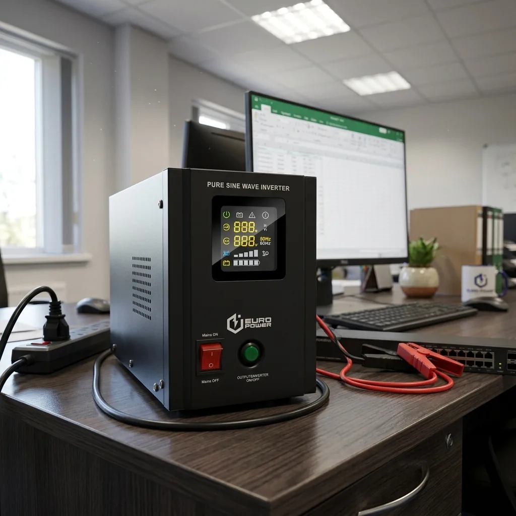 ДБЖ PSW-EPB1500TW24 з правильною синусоїдою Europower (1050 Вт), 10/20А, під зовнішню АКБ 24 В